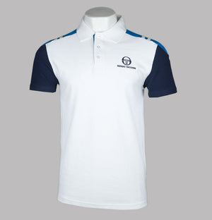 Sergio Tacchini Drive Polo Shirt White/Maritime Blue
