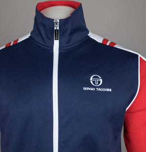 Sergio Tacchini Drive Track Top Maritime Blue/Adrenaline Rush