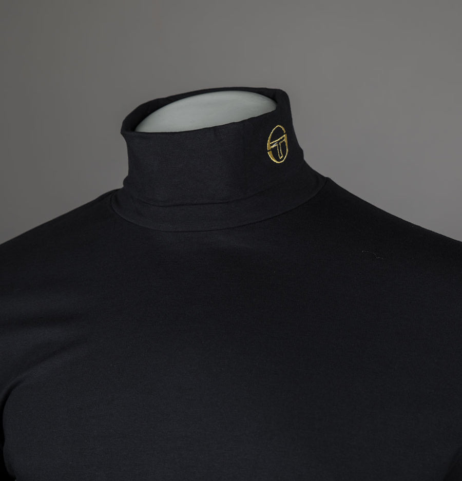 Sergio Tacchini Edward LS Roll Neck Top Black/Gold