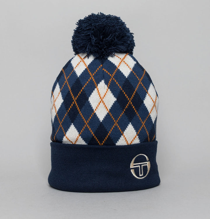 Sergio Tacchini Hamilton Jacquard Argyle Beanie Maritime Blue/Vintage Indigo/Gardenia