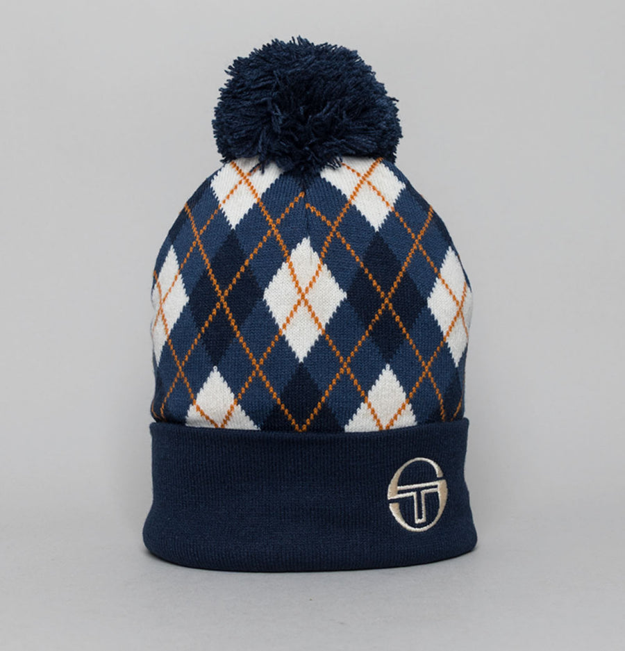 Sergio Tacchini Hamilton Jacquard Argyle Beanie Maritime Blue/Vintage Indigo/Gardenia