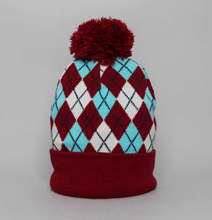 Sergio Tacchini Hamilton Jacquard Argyle Beanie Rhubarb/Gardenia/Aruba Blue