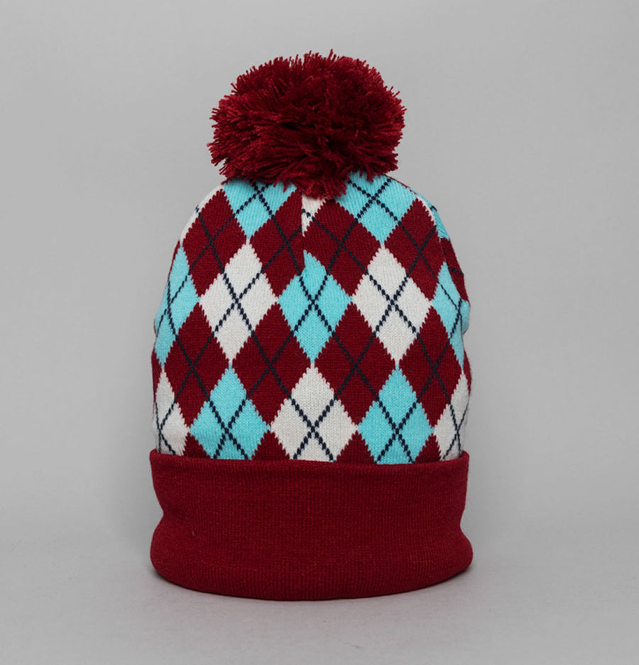 Sergio Tacchini Hamilton Jacquard Argyle Beanie Rhubarb/Gardenia/Aruba Blue