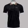 Sergio Tacchini Mahony Velour 1/4 Zip Polo Shirt Black/Gold