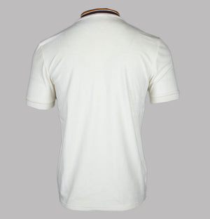 Sergio Tacchini Mahony Velour 1/4 Zip Polo Shirt Gardenia/Gold