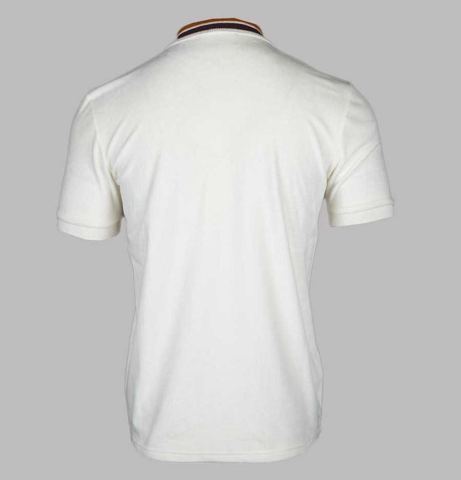 Sergio Tacchini Mahony Velour 1/4 Zip Polo Shirt Gardenia/Gold