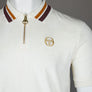 Sergio Tacchini Mahony Velour 1/4 Zip Polo Shirt Gardenia/Gold