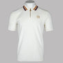 Sergio Tacchini Mahony Velour 1/4 Zip Polo Shirt Gardenia/Gold