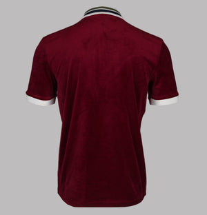 Sergio Tacchini Mahony Velour 1/4 Zip Polo Shirt Rhubarb/Gold