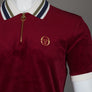 Sergio Tacchini Mahony Velour 1/4 Zip Polo Shirt Rhubarb/Gold