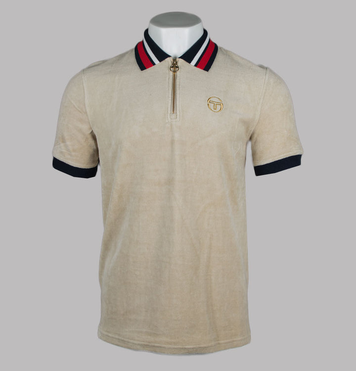 Sergio Tacchini Mahony Velour Polo Shirt Pelican