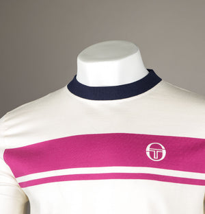 Sergio Tacchini Master T-Shirt Gardenia/Festival Fuschia/Maritime Blue