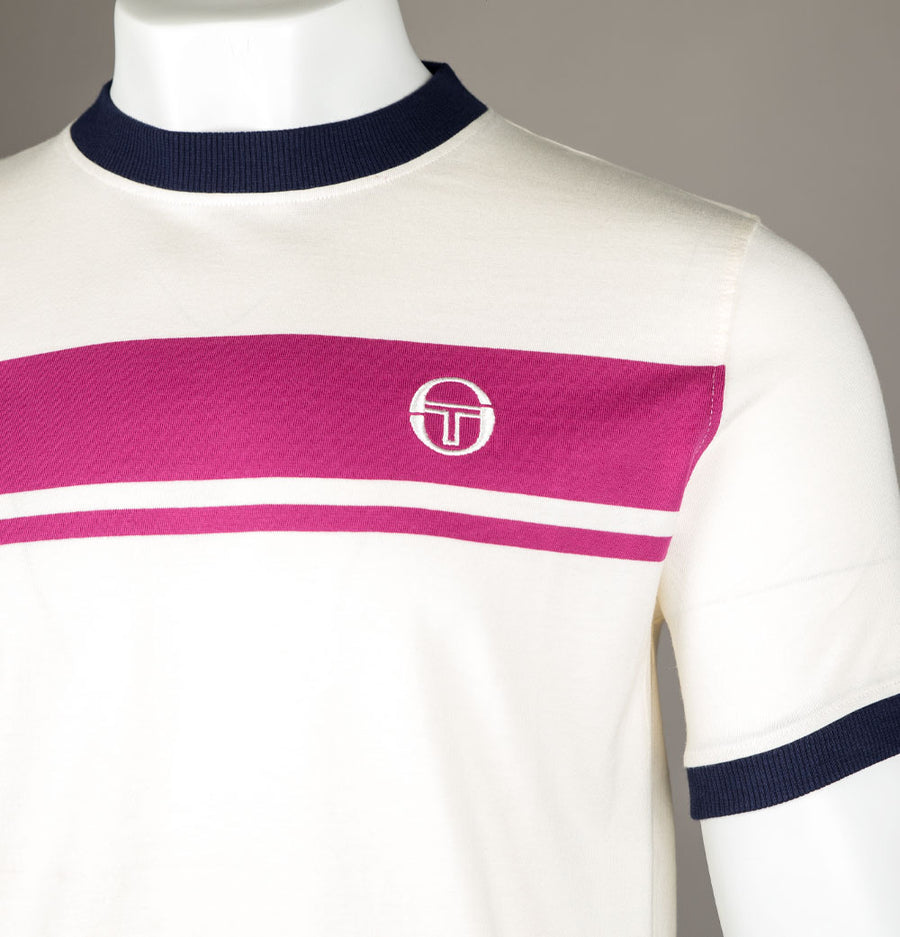 Sergio Tacchini Master T-Shirt Gardenia/Festival Fuschia/Maritime Blue