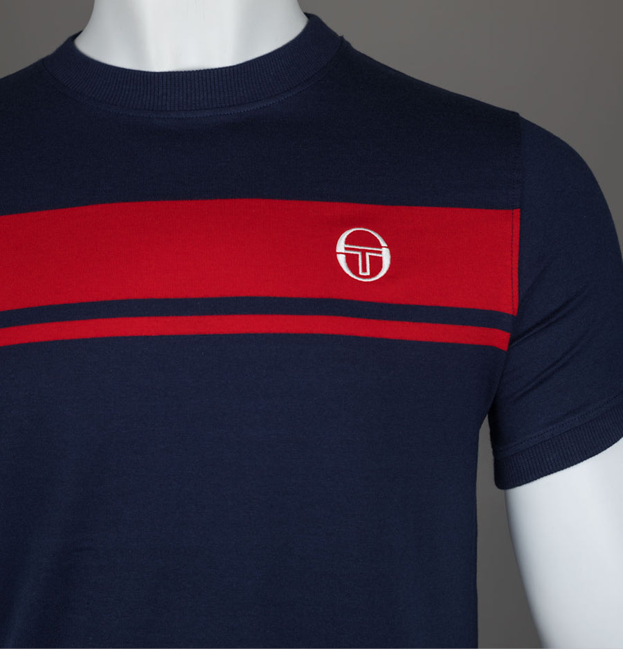 Sergio Tacchini Master T-Shirt Maritime Blue/Adrenaline Rush