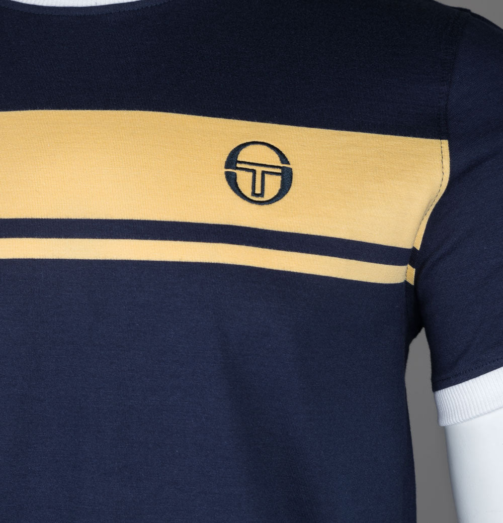 Sergio Tacchini Master T-Shirt Maritime Blue/Golden Haze – Bronx Clothing