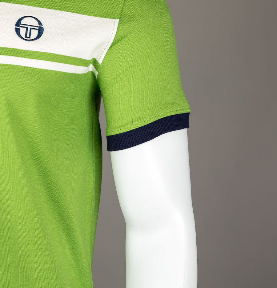 Sergio Tacchini Master T-Shirt Piquant Green/Maritime Blue/Gardenia