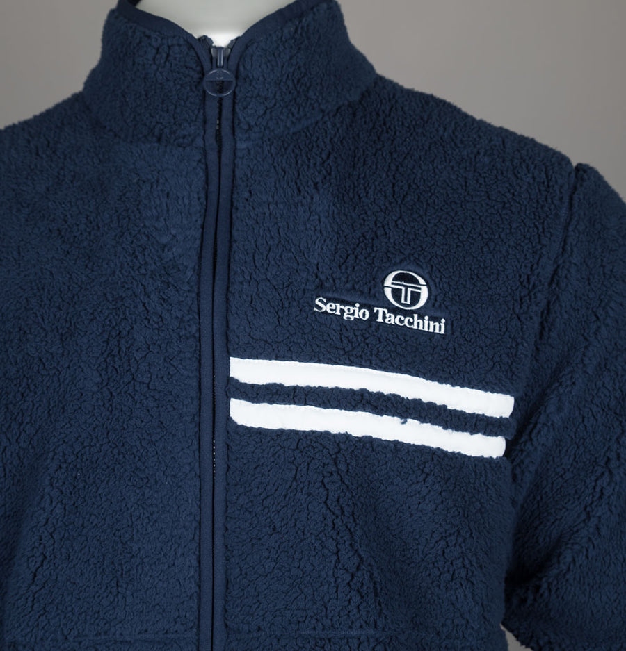 Sergio Tacchini New Supermac Borg Fleece Track Jacket Maritime Blue/White