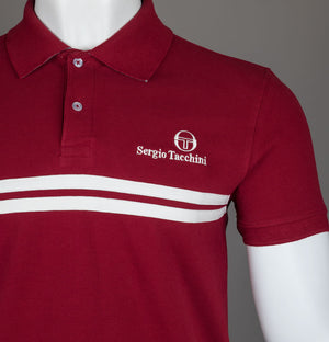 Sergio Tacchini New Supermac Polo Shirt Rhubarb/Gardenia/Aruba Blue