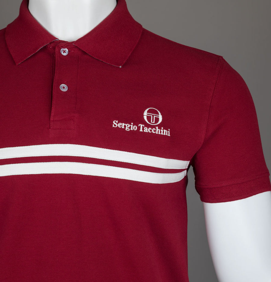 Sergio Tacchini New Supermac Polo Shirt Rhubarb/Gardenia/Aruba Blue