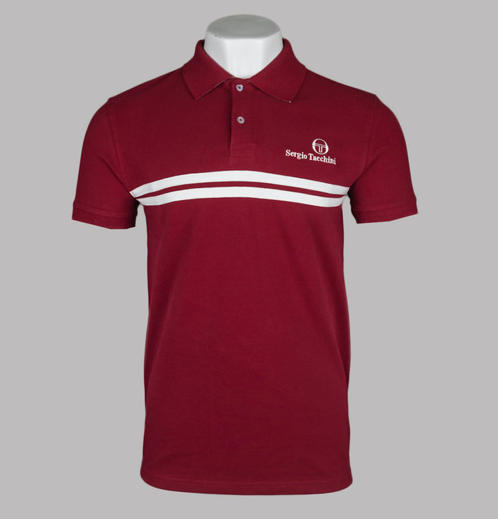 Sergio Tacchini New Supermac Polo Shirt Rhubarb/Gardenia/Aruba Blue