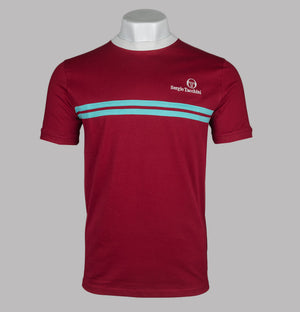 Sergio Tacchini New Supermac T-Shirt Rhubarb/Gardenia/Aruba Blue