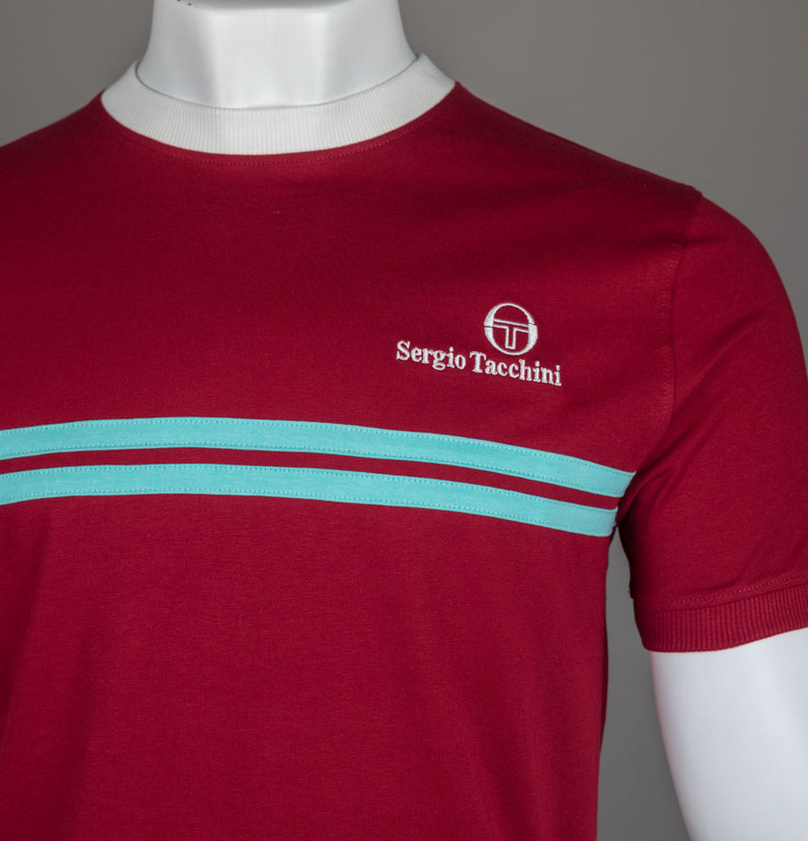 Sergio Tacchini New Supermac T-Shirt Rhubarb/Gardenia/Aruba Blue