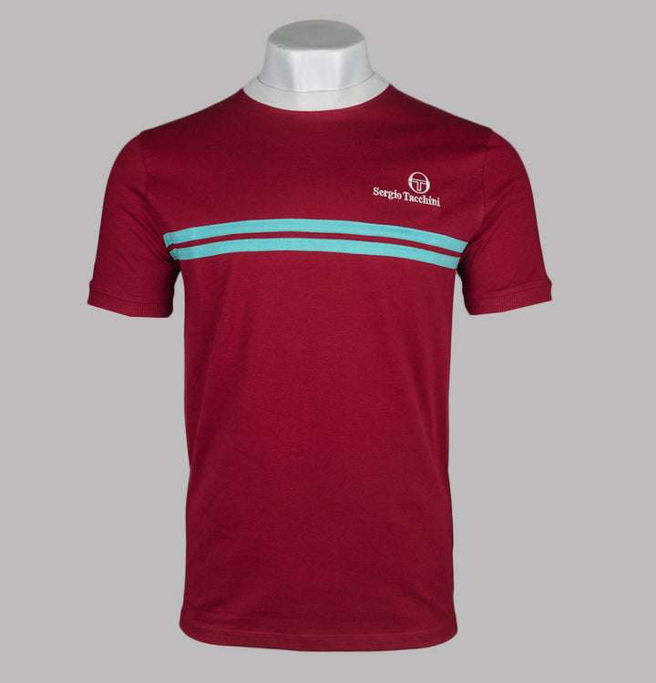 Sergio Tacchini New Supermac T-Shirt Rhubarb/Gardenia/Aruba Blue