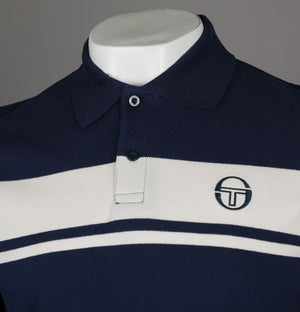 Sergio Tacchini New Young Line LS Polo Shirt Maritime Blue/Gardenia