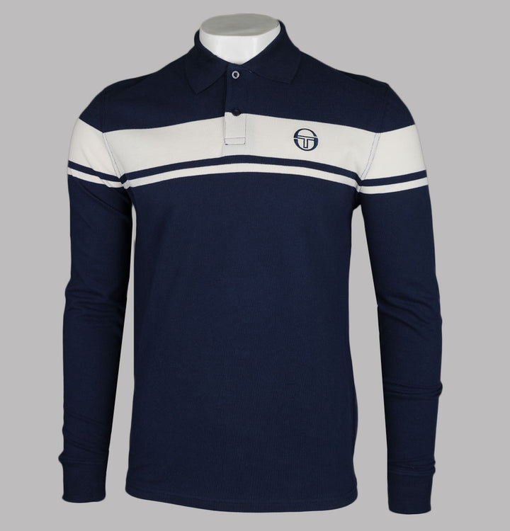 Sergio Tacchini New Young Line LS Polo Shirt Maritime Blue/Gardenia