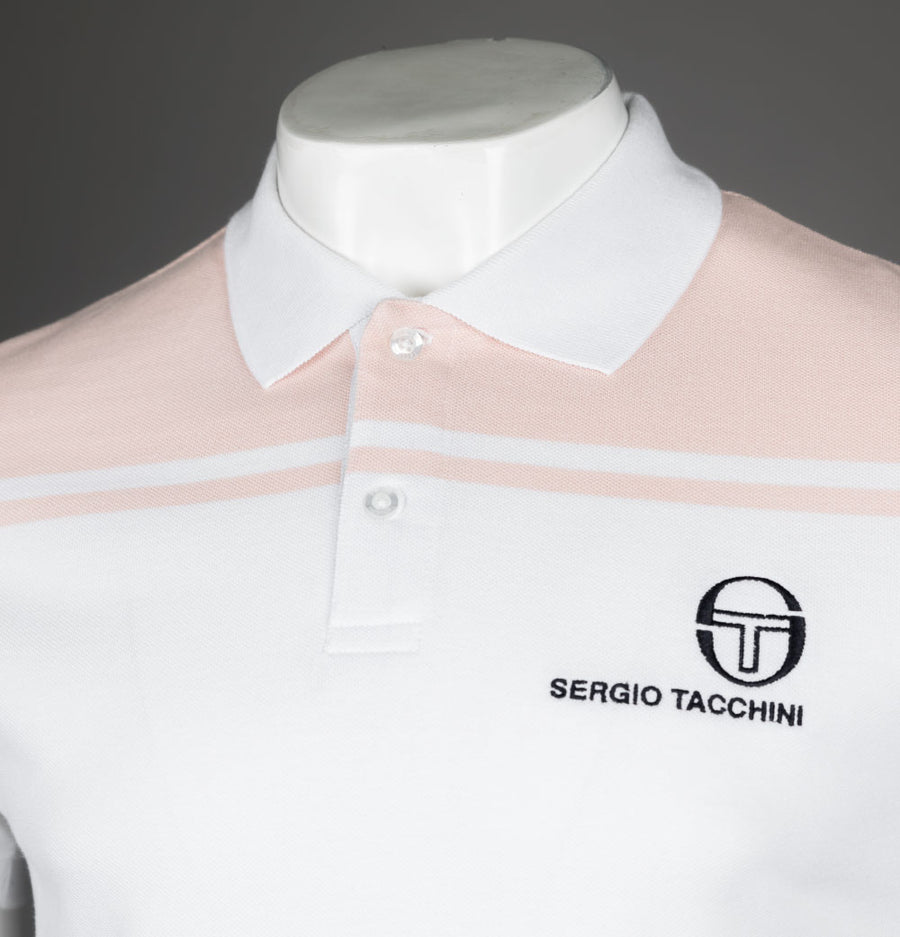 Sergio Tacchini New Young Line Polo Shirt White/Seashell Pink
