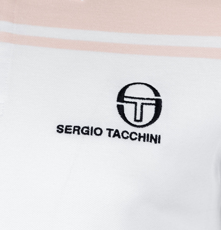 Sergio Tacchini New Young Line Polo Shirt White/Seashell Pink