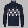 Sergio Tacchini Sangro 1/4 Zip Knitted Jumper Maritime Blue/Vintage Indigo/Gardenia
