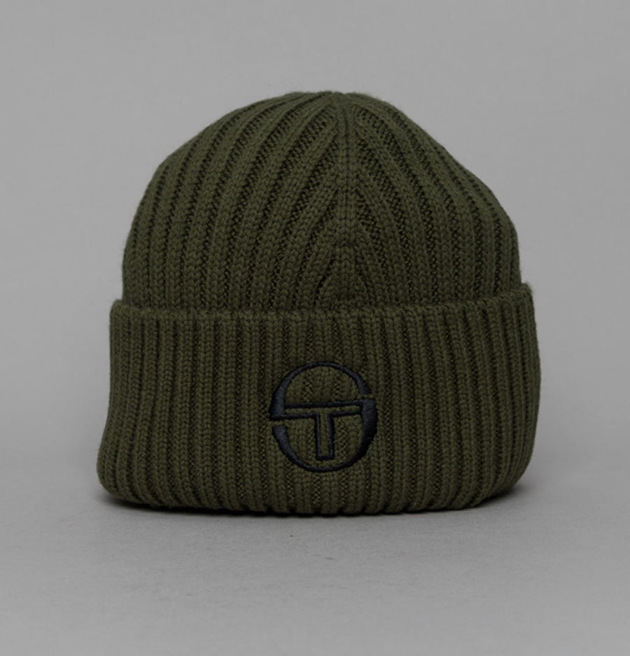 Sergio Tacchini Seppi Ribbed Beanie Avocado/Black