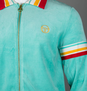 Sergio Tacchini Slice Velour Track Top Pool Blue