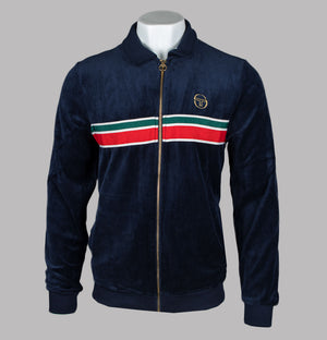 Sergio Tacchini Spencer Velour Track Top Maritime Blue