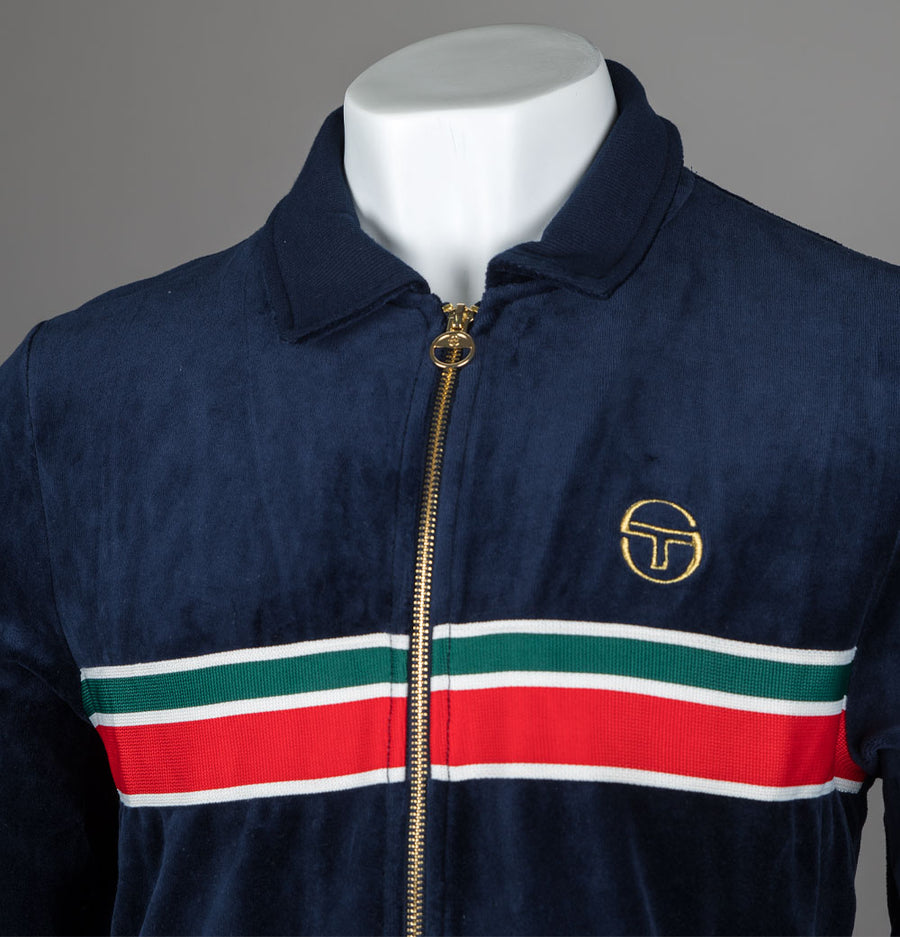 Sergio Tacchini Spencer Velour Track Top Maritime Blue