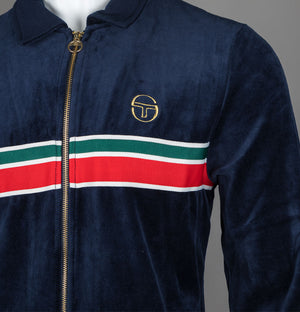 Sergio Tacchini Spencer Velour Track Top Maritime Blue