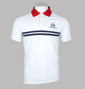 Sergio Tacchini Super MK2 Polo Shirt White/Adrenaline Rush