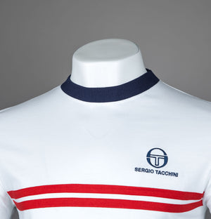 Sergio Tacchini Super MK2 T-Shirt White/Adrenaline Rush