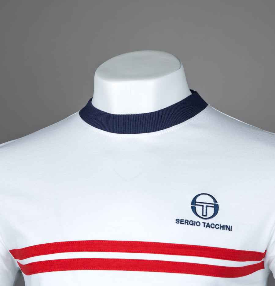 Sergio Tacchini Super MK2 T-Shirt White/Adrenaline Rush