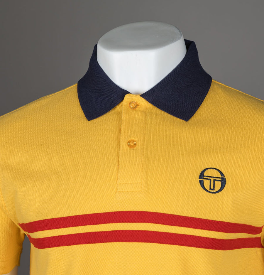 Sergio Tacchini Supermac Polo Shirt Daffodil/Maritime Blue/Adrenaline Rush