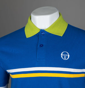 Sergio Tacchini Supermac Polo Shirt Nautical Blue/Dark Citron/Daffodil