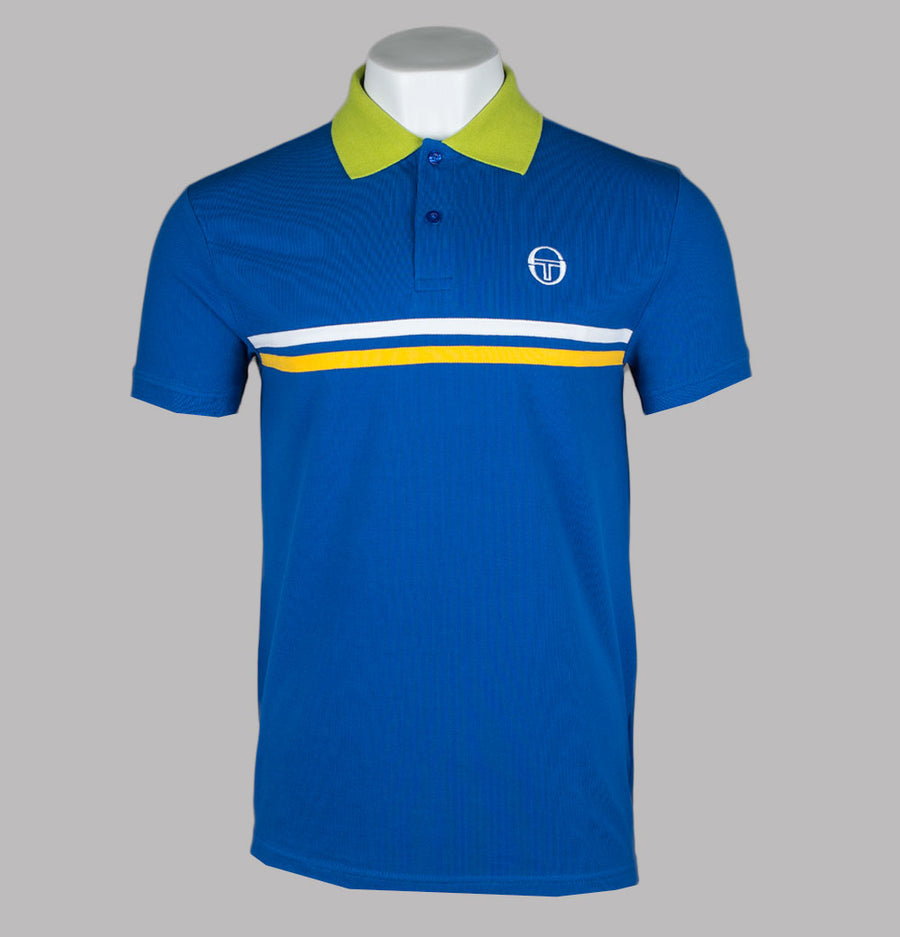 Sergio Tacchini Supermac Polo Shirt Nautical Blue/Dark Citron/Daffodil