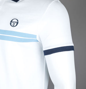 Sergio Tacchini Supermac Polo Shirt White/Maritime Blue