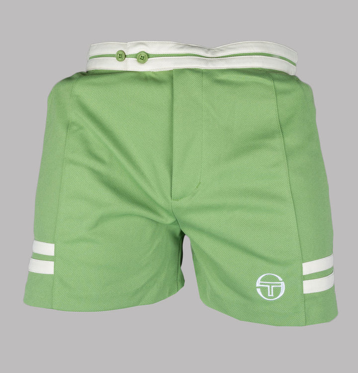 Sergio Tacchini Supermac Tennis Shorts Jade Green/Pearled Ivory