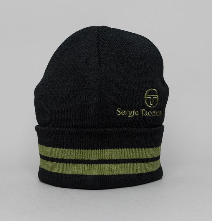 Sergio Tacchini Surgis Striped Beanie Black/Avocado