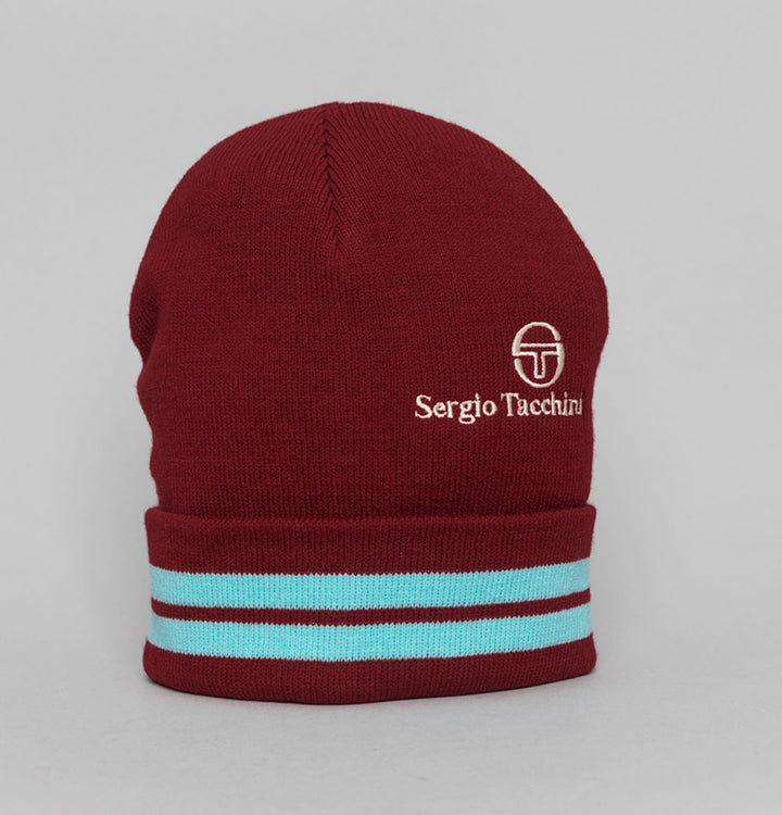 Sergio Tacchini Surgis Striped Beanie Rhubarb/Gardenia/Aruba Blue