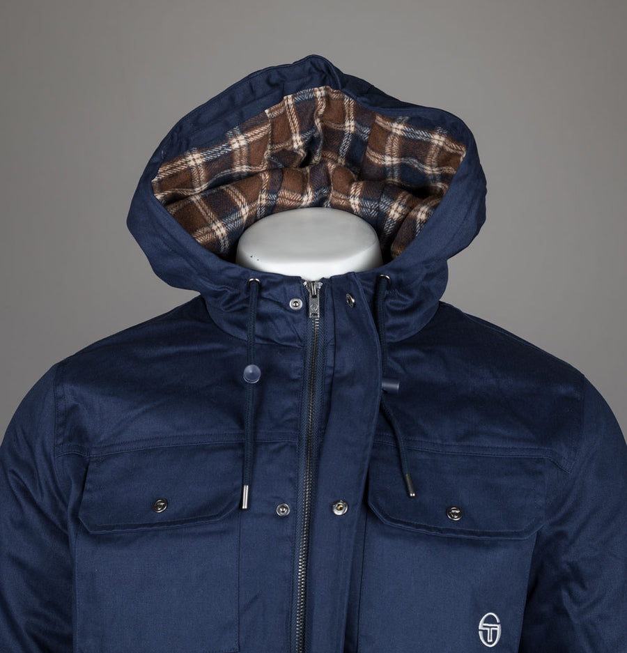 Sergio Tacchini Weaver Hooded Field Jacket Maritime Blue