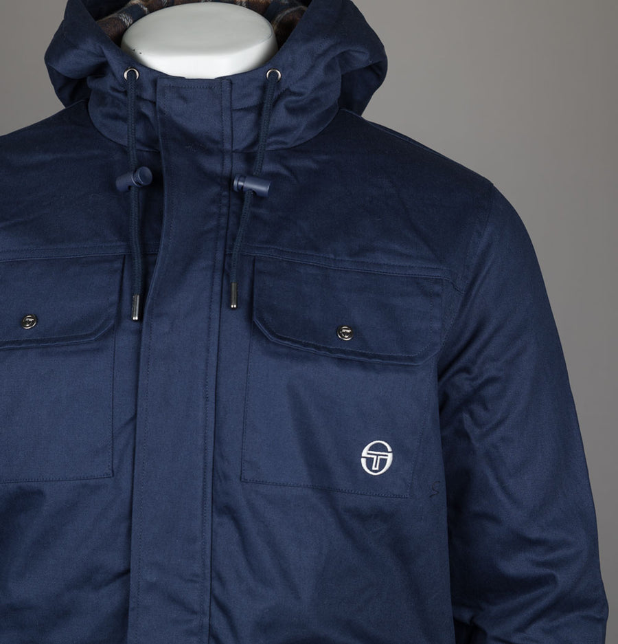 Sergio Tacchini Weaver Hooded Field Jacket Maritime Blue