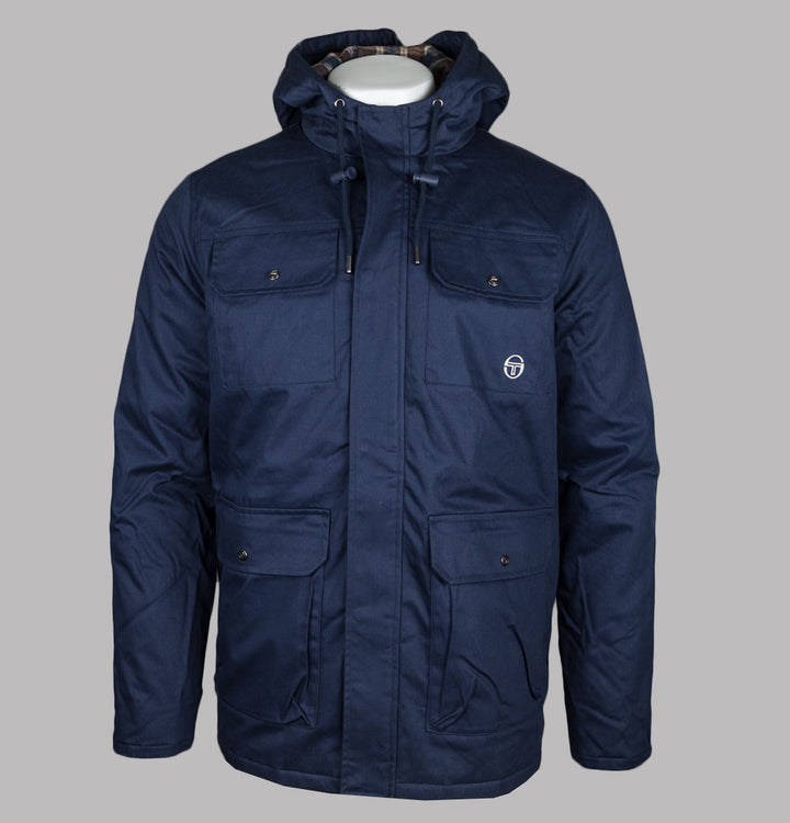 Sergio Tacchini Weaver Hooded Field Jacket Maritime Blue